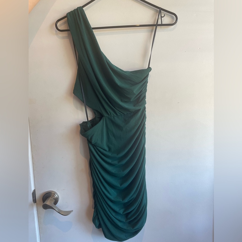 Hello Molly Emerald One-Shoulder Dress
